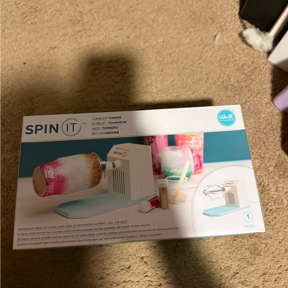 We R Memory Keepers Spin It Tumbler Turner - White and Blue